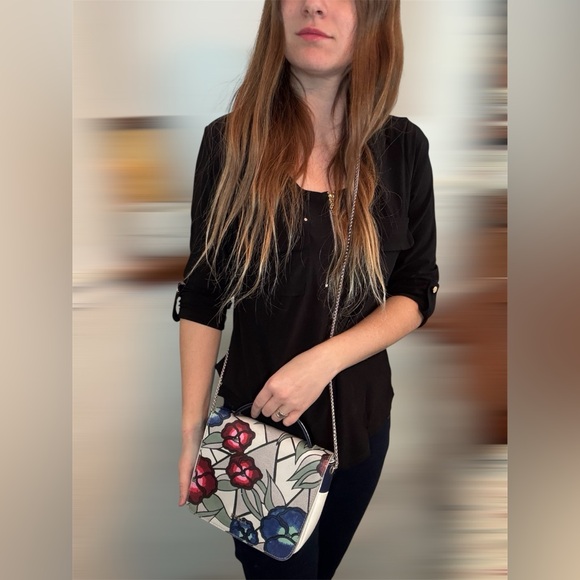 Furla Floral Leather Crossbody Bag - Picture 3 of 17